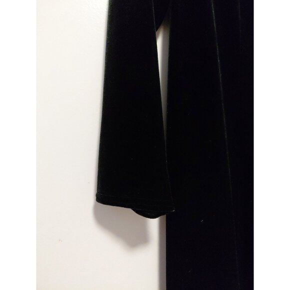 Onyx Nite Vintage Black Velvet Maxi Dress Long Sleeves Scoop Neck 16 - Picture 4 of 7